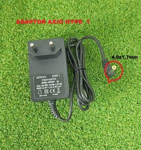 Rc ADAPTOR AXIO HYPE 1 MYBook Hype 1 input 100-240V 50/60Hz 0.8A MAX dan output 12.0V 2.0A