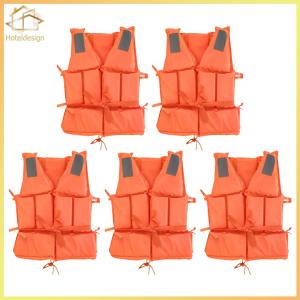 5 PCS Adult Life Vest W/Whistle Boats Fishing Vest Swimming Drifting Vest for Boating Kayaking & Water Sports