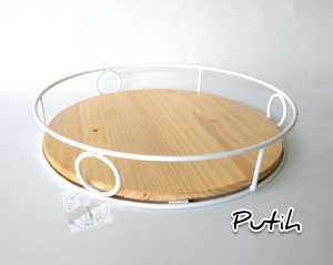 nampan kayu bulat | baki wadah saji bulat