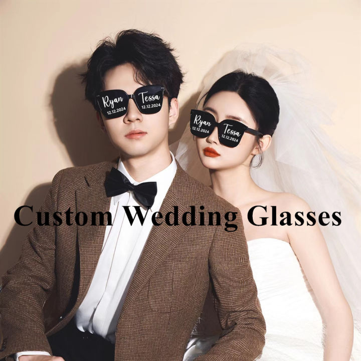 Custom Sunglasses Wedding Glasses UV Print Sticker Names Bride and Groom Designs Lazada PH