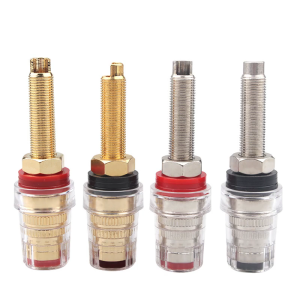 2Pcs Clear Binding Posts HIFI Speaker Terminals for Sound Equipment Feature Copper Construction and Easy Installation