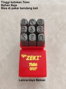 Alat Ketok Angka 7mm Zeki Japan Number Punch Zeki Angka Ketok 7mm Zeki Japan