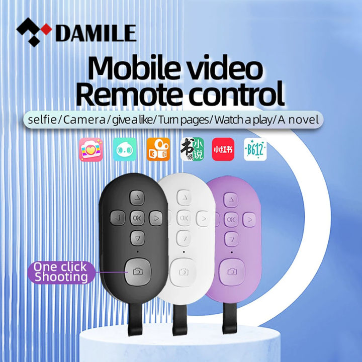 DAMILE Bluetooth Remote Shutter For iPhone Android Shutter Release