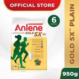 ANLENE Gold 5X High Calcium High Protein Milk Powder Susu Tepung 奶粉 (950g x 6)