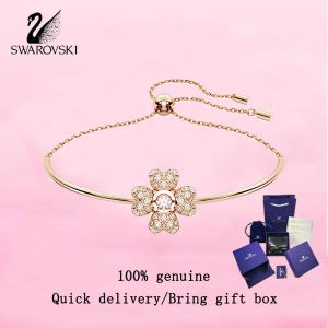💎 Swarovski 💎 Womens fashion bracelet Rose gold clover white diamonds 5674487 Idyllia bracelet Valentines Day gift Birthday gift