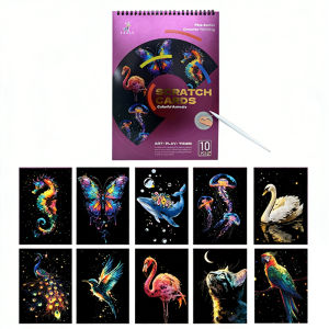 Magic Scratch Art Book with Stylus 10 Sheets World Landmarks Night City Painting Toy Stress Relief Craft Drawing Adult Kids Gift2026