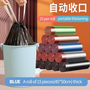 Plexor 1 Rolls Portable thickened garbage bag with drawstring to close kitchen garbage disposable large plastic bag加厚手提式垃圾袋抽绳收口厨房拉圾大号垃圾
