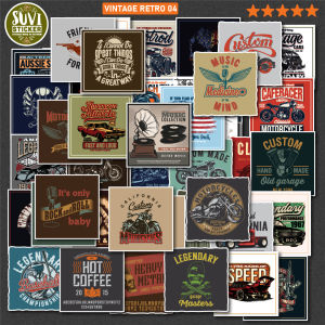 Sticker Vintage Retro 4 chống nước dán laptop điện thoại đàn guitar mũ bảo hiểm. MSP: VR04