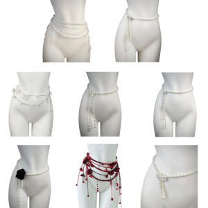 Elegant Waist Belt Aesthetic Stylish Charm Photo Props Belt for Jeans Dress Belt Body Pearls Chain