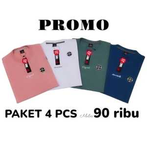 4 PCS 100 ribu kaos distro pria wanita dewasa kaos distro lengan pendek motif sempel kaos motif kren