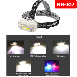 ไฟฉายคาดศีรษะ LED ชาร์จไฟ USB ไฟฉายคาดหัว สว่างสะใจ ใช้ COB+ไฟ ไฟฉายติดหน้าผาก กันน้ำ มุมส่องสว่างกว้าง พกพา สะดวก