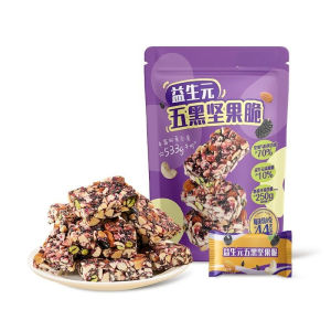 Five Black Nut Crispy Meal Replacement Bar Biscuit Nutritional Snack 300g    五黑坚果脆