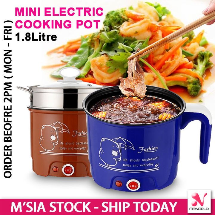 𝗗𝗨𝗔𝗟 𝗠𝗢𝗗𝗘 》Multifunction Non-stick Mini Electric Cooking Pot Steamboat ...