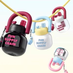 GOODOO 800 ml Large Capacity Water Bottles with Pendant with Lid Sippy Sippy Cup Creative Double Drink Drinkware Kettle