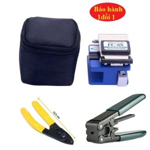 Combo 3 dụng cụ Dao cắt sợi quang FC-6S Kìm tuốt sợi quang 3 lỗ CFS-3 Kìm tách vỏ cáp quang