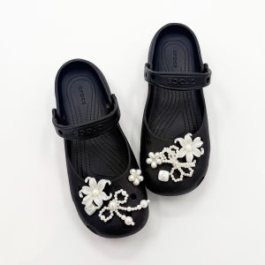 8Pcs Luxury Crocs Jibbitz Charms Pearl Bow Bead Flower Shoe Buckle Decoration for Crocs