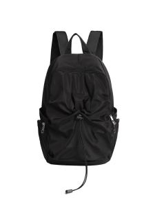 Korean-style nylon waterproof backpack with a leopard print design featuring a drawstring closure suitable for students commuters and everyday use a lightweight and spacious backpack