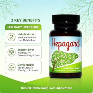 Hepagard Natural Liver Support Supplement Herbal Vegan Capsules for Daily Liver Wellness Care 30 Vegetable Capsules