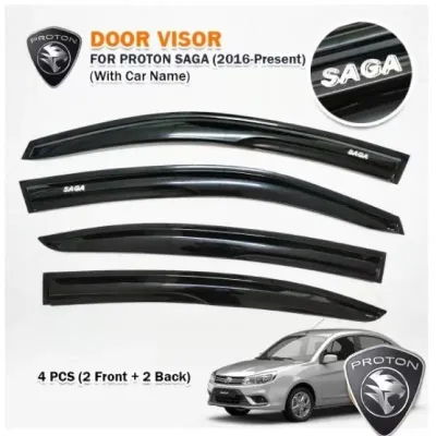 (4 PCS) Mugen Air Press Window Door Visor For Alza Ativa Bezza Aruz Waja Axia Persona Saga Myvi Kancil Wira Viva X70 X50