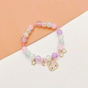 A.one Korean Style Jewelry Bracelet ins Cute Cartoon Bunny Multicolored Beaded Bracelet Female Student Children Gift Jewelry Set