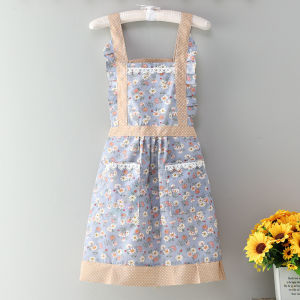 MAdley Cooking Apron Celemek Masak Motif Bunga Stylish Cantik Terdapat Kantong CLM07