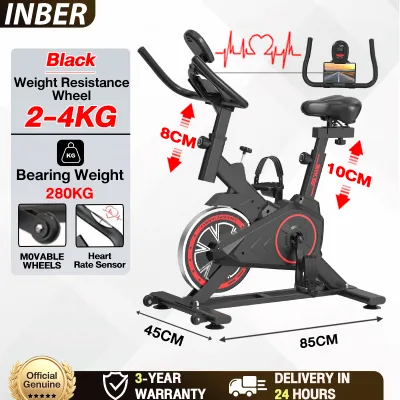 Spinning Bike Stationary Bike Adjustable Resistance Heart Rate Monitor LCD Monitor Indoor Bicycle