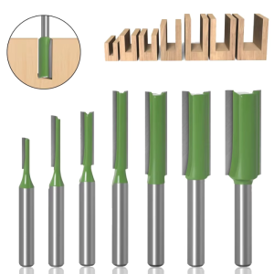 MATA PROFIL KAYU ROUTER TRIMMER STRAIGHT BIT 3 - 12 MM SHANK SET 7IN1