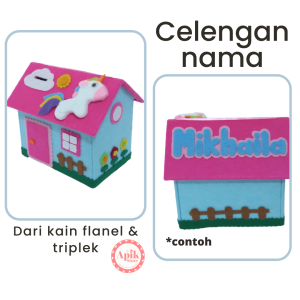 Celengan Kotak Tabungan Anak Karakter Dari Kain Flanel