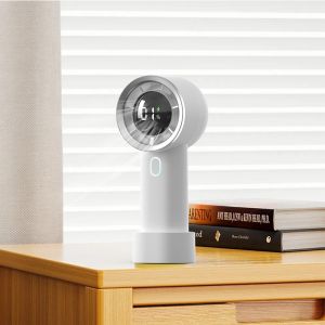 Mini handheld fan USB rechargeable portable bladeless handheld fan with digital display of wind power 100 levels of strong wind speed personal fan