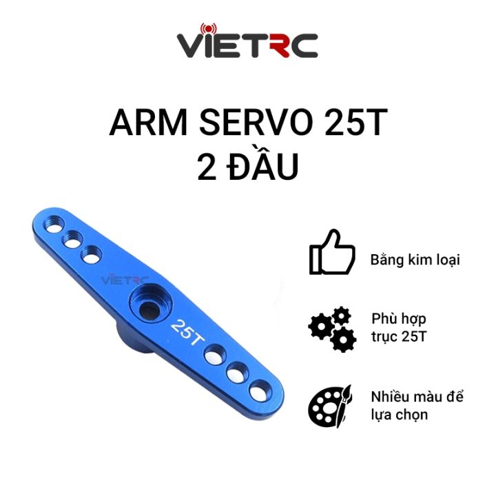 Cánh tay servo (arm servo) kim loại dài 2 đầu trục 25T cho tàu, xe điều ...
