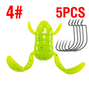 5PC Soft Frog 5/10g Floating Fishing Lure Artificial Frog Silicone Swimbait Topwater Casting Lure Plastic Kicking Frog Bait