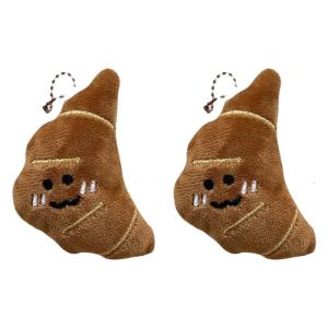 Cartoon Keychains Funny Croissant Keyrings Potato Doll Christmas Gift Christmas Birthday Party Vending Machine Supply