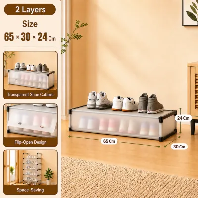 KUKI 2/4/5/6/7Layers Shoe rack organizer with cover Dustproof Waterproof Shoes Storage Indoor and outdoor