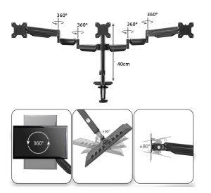 🔥 Triple Monitor Arm 🔥 2 Air Spring Arm 🔥 Hold UPTO 27 inch monitor Max 6kg each arm