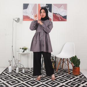 Deeva Layer Top Baju Tunik Ruffle-Tunik Wanita Terbaru