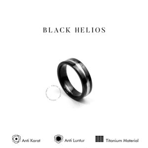 Emrys Simple Ring BLACK HELIOS Real Titanium Anti Karat Cincin Titanium Pria Wanita
