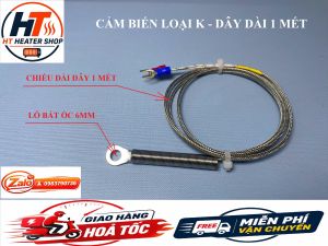 Dây cảm biến loại K - Đầu cốt lỗ 6mm - Dây dò nhiệt K - Can K- Dây bù nhiệt độ K