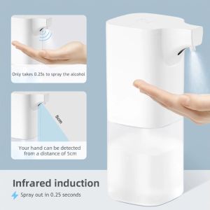 550mL Automatic Soap Dispenser Spray Type Touchless Soap Dispensers with IR Sensor Sanitizer 75% Alcohol Dispenser for Home Commercial Use