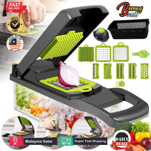 Multifunctional Vegetable & Fruit Cutter Stainless Steel Grater Chopper Peeler Nicer Dicer Slicer/ Alat Pemotong