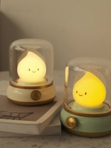 Desktop LED Cute Night Lamp Creative USB Rechargeable Portable Cartoon Table Lamp For Coffee Bar Home Decor Ho Bedroom