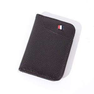 Men Card Bag Multi-Function Card Holder Wallet Ultra-Thin Portable Mini Flip Card Pocket Simple Durable PU Leather Pouch