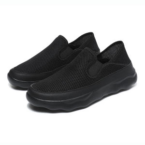 Sepatu slip on pria sepatu kasual sepatu mesh sepatu olahraga pria