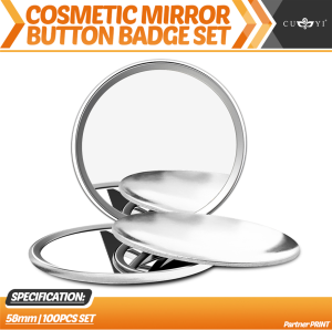 Partner Print - CUYI (100pcs) 58mm Button Badge Mirror Blank for Custom Design