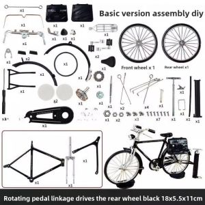 MASTERYX 185.511cm DIY Assembly Kit Mini Multistyle Retro Nostalgic Bicycle Alloy Model Bicycle Childrens Hands-on Ability Collection