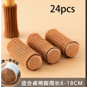 24pcs Knitted Furniture Foot Caps Non Slip Floor Protectors Penutup Kaki Perabot