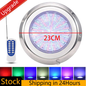 ไฟสระว่ายน้ำสแตนเลส23ซม.ไฟสระว่ายน้ำ12V ชุดชั้นในบางเบา9W/12W/18W RGB หลากสีพร้อมรีโมทคอนโทรล RGB โคมไฟสแตนเลสโคมไฟกันน้ำติดตั้งผนังสระว่ายน้ำไฟสระว่ายน้ำไฟสระตกปลา