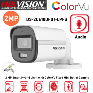 Hikvision CCTV Camera 2MP HD ColorVu With Audio Motion Detection Bullet Outdoor IP67 Weatherproof CCTV Security Camera