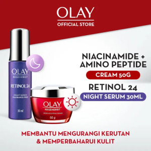 OLAY Regenerist Micro Sculpting Cream 50gr + Retinol24 Skincare Antiaging Night Serum 30ml