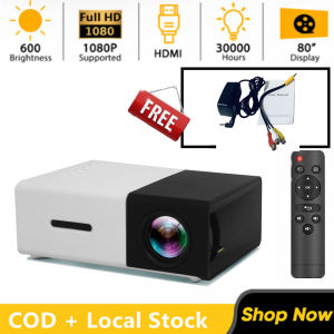 (FreeScreen+Stand) Mini portable led Projector Portable Video Movie Projector Beamer with HDMI USB TF Card AV for Home Bedroom Living Room Small Desktop Projector YG-300
