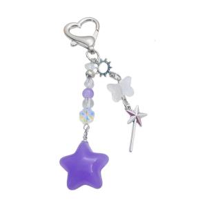 Trọng lượng nhẹ đầy màu sắc Sao Keychain đa chức năng pentagrams Móc treo chìa khóa điện thoại di động Phụ kiện điện thoại cho sinh viên và thanh thiếu niên
